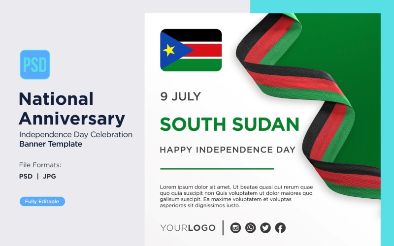 South Sudan National Day Celebration Banner Corporate Identity