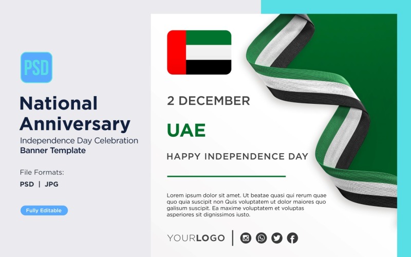United Arab Emirates National Day Celebration Banner Corporate Identity