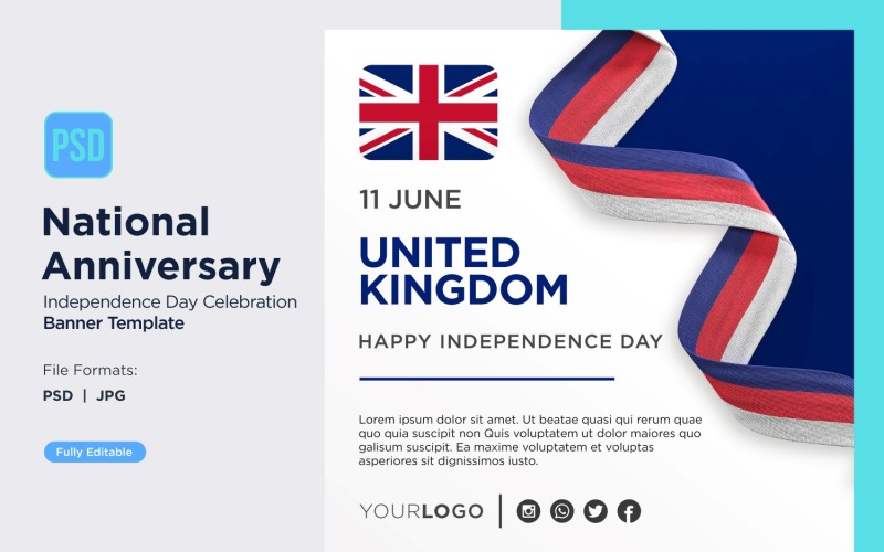 United Kingdom National Day Celebration Banner Corporate Identity