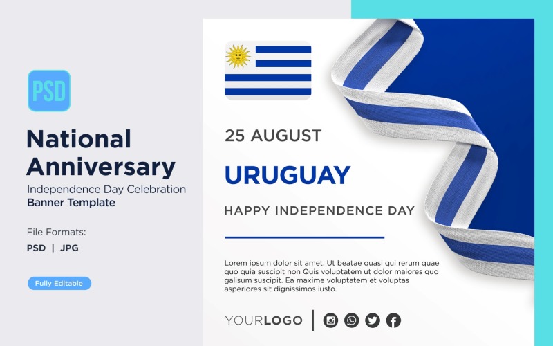 Uruguay National Day Celebration Banner Corporate Identity