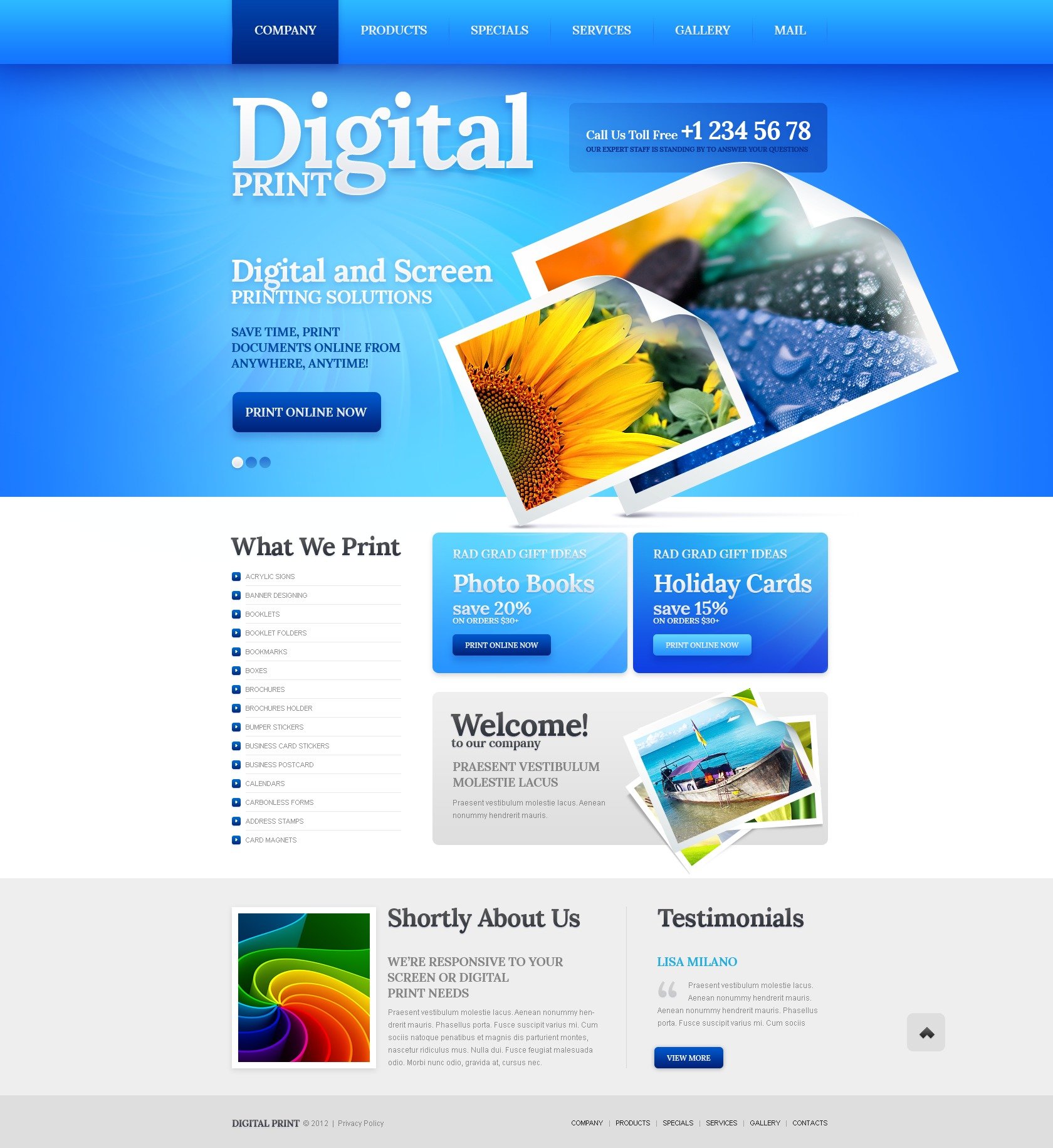 "Print Shop Website Template" Website template №40305