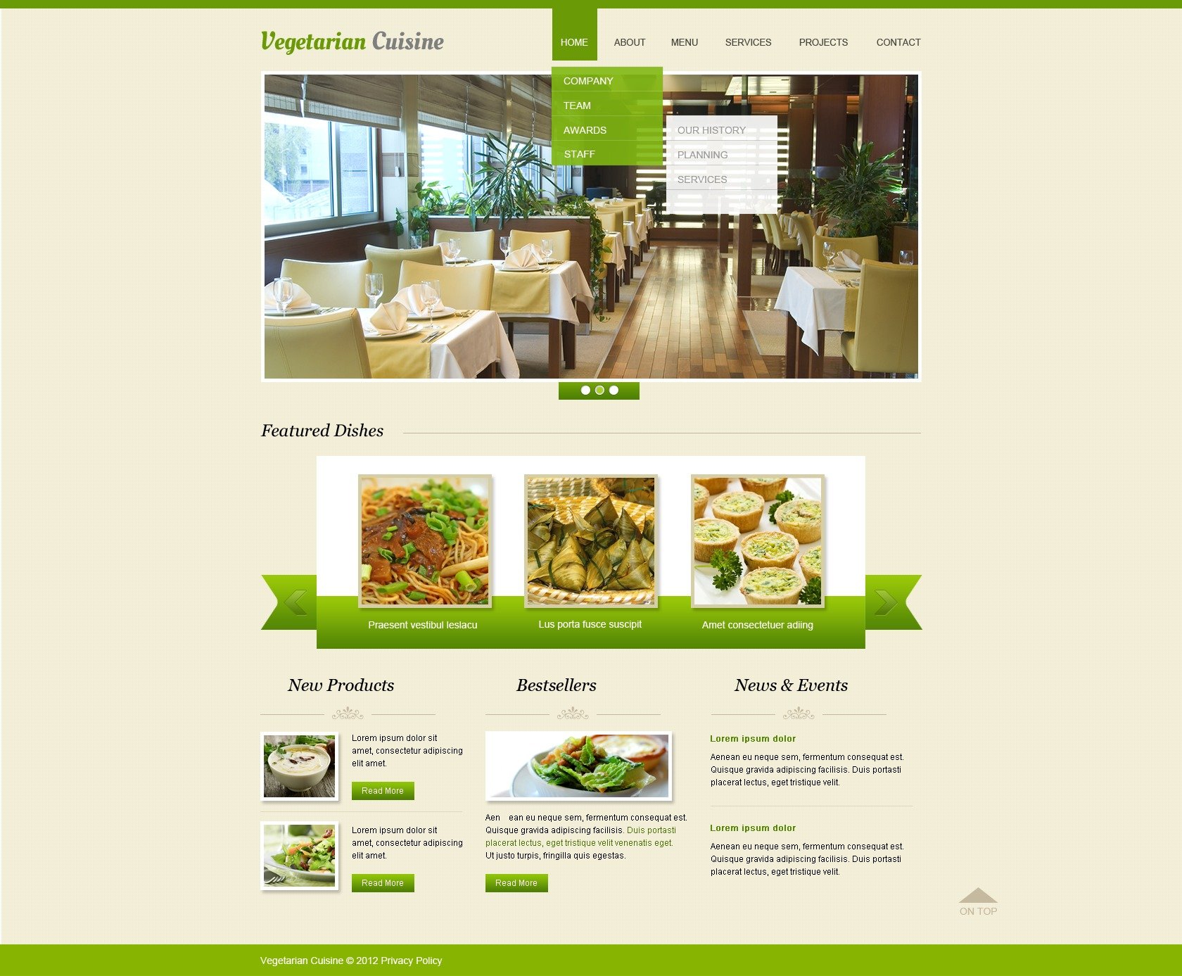 restaurants website templates