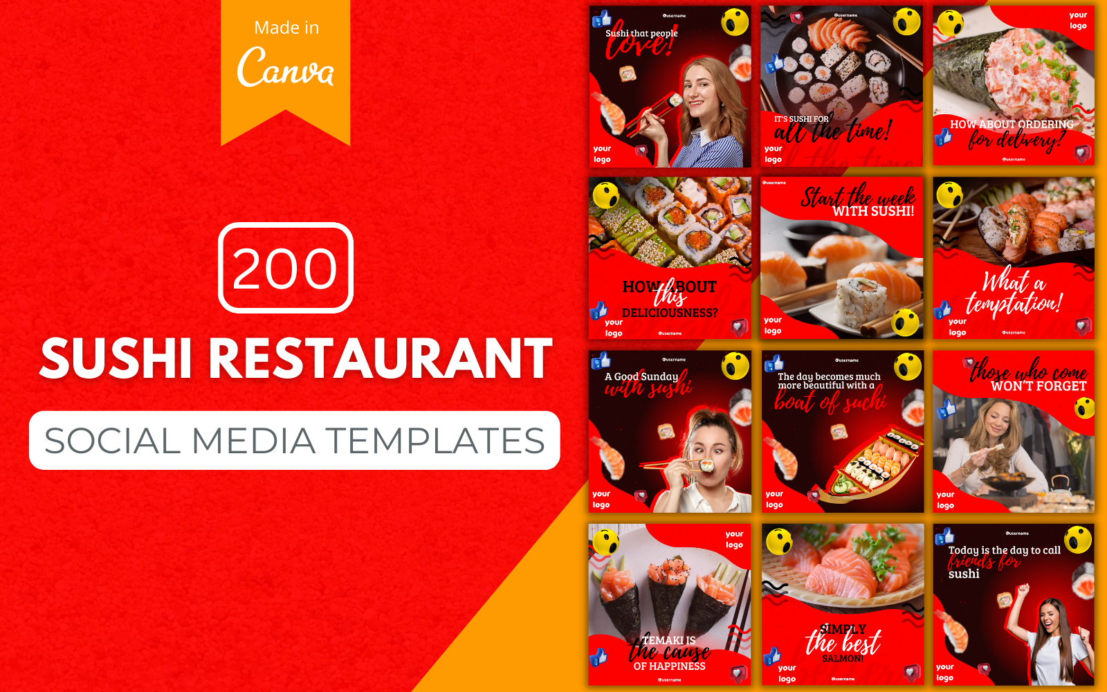 Kit Graphique #403006 Sushi Instagram Web Design - Logo template Preview