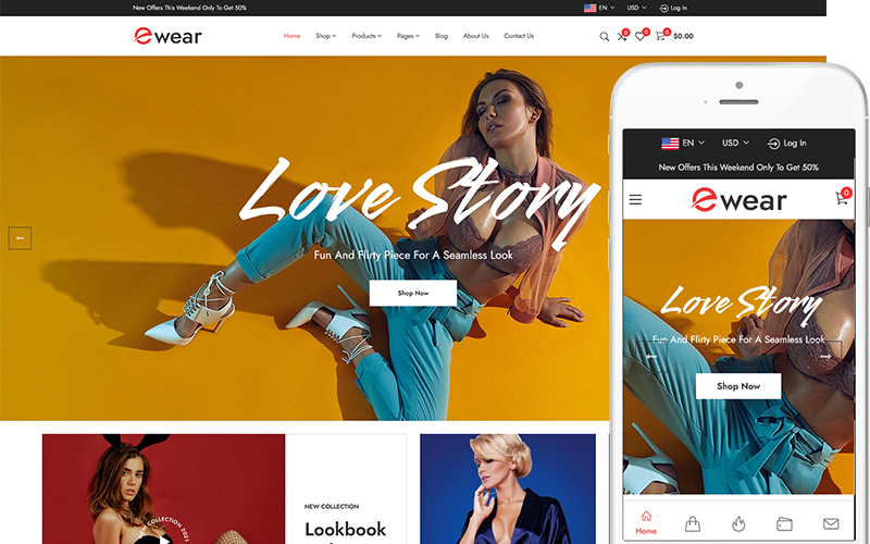 Ewear - Lingerie, Swimwear, Sleepwear WooCommerce WordPress Theme WooCommerce Theme