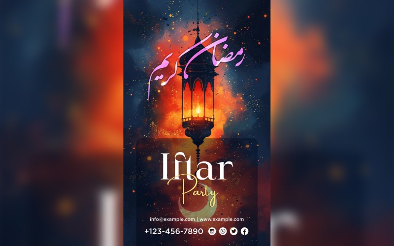Ramadan Iftar Party Poster Design Template 56. Social Media