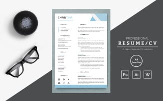 Minimalist Simple Format Resume Template for Word, Clean Modern CV Resume Template, ATS friendly