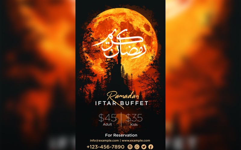 Ramadan Iftar Buffet Poster Design Template 104 Social Media