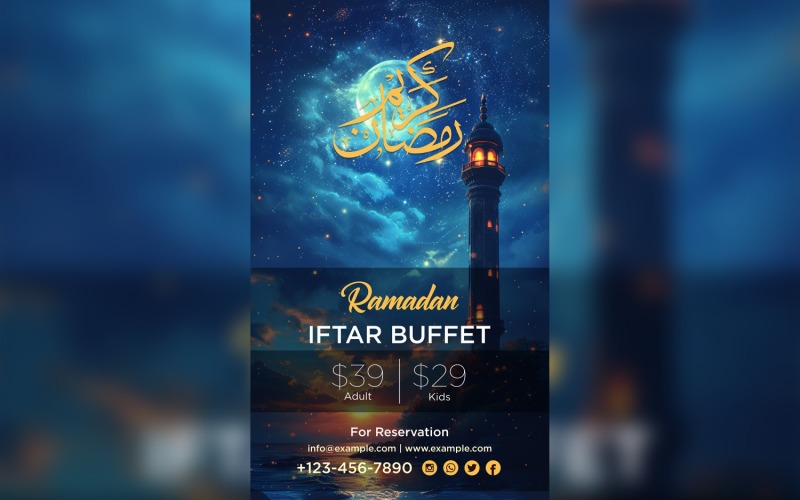 Ramadan Iftar Buffet Poster Design Template 107 Social Media