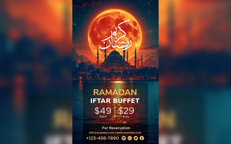 Ramadan Iftar Buffet Poster Design Template 109 Social Media
