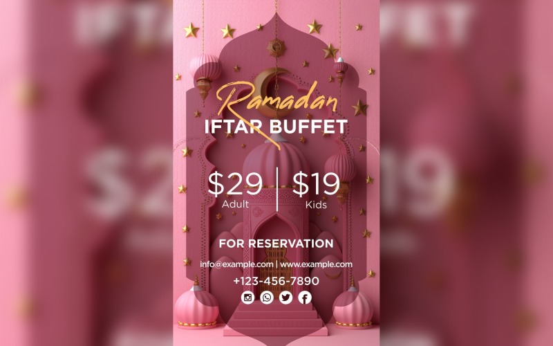 Ramadan Iftar Buffet Poster Design Template 117 Social Media