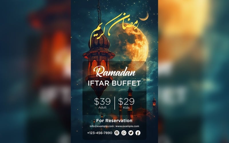 Ramadan Iftar Buffet Poster Design Template 133 Social Media