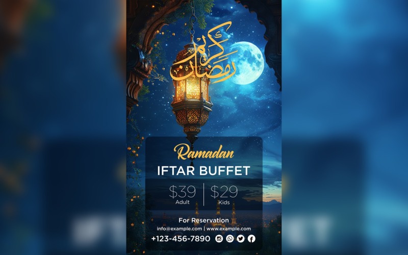 Ramadan Iftar Buffet Poster Design Template 135 Social Media