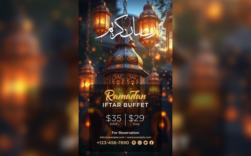 Ramadan Iftar Buffet Poster Design Template 142 Social Media