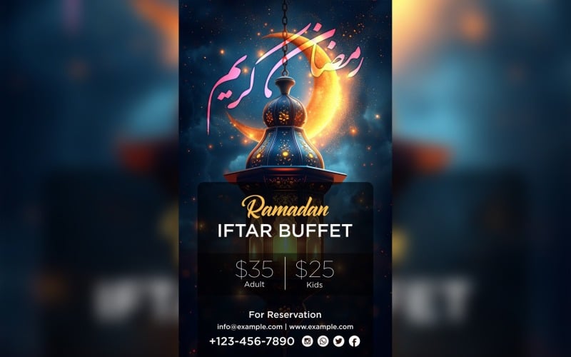 Ramadan Iftar Buffet Poster Design Template 145 Social Media