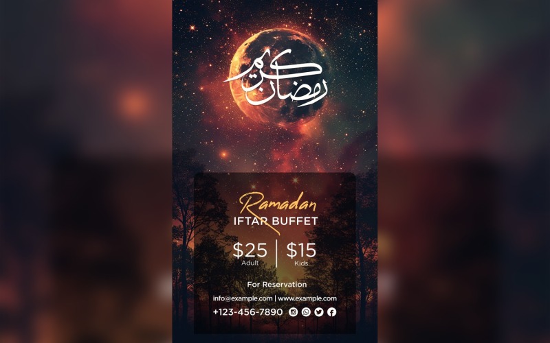 Ramadan Iftar Buffet Poster Design Template 65 Social Media