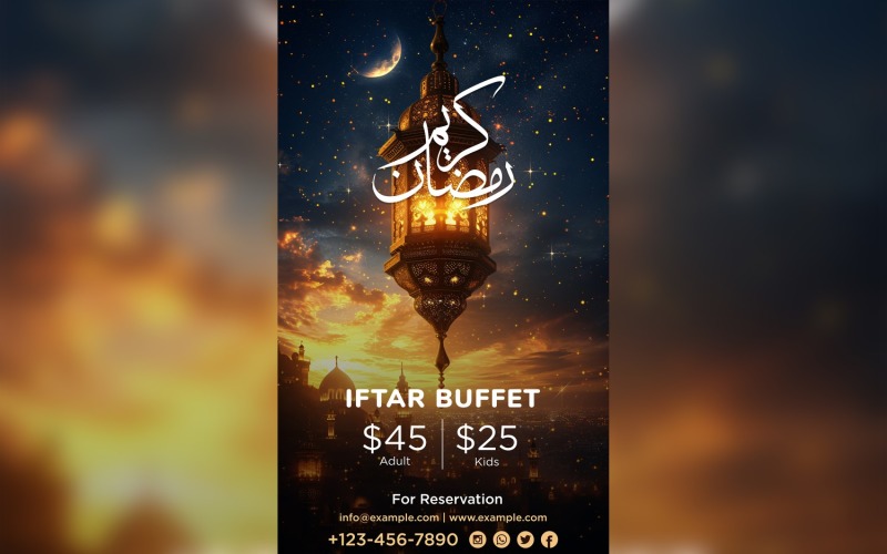 Ramadan Iftar Buffet Poster Design Template 68 Social Media