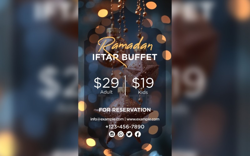Ramadan Iftar Buffet Poster Design Template 73 Social Media