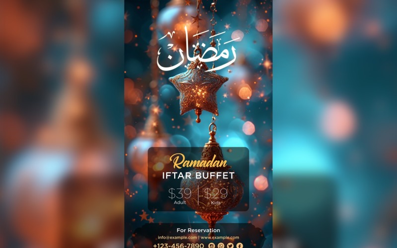 Ramadan Iftar Buffet Poster Design Template 80 Social Media