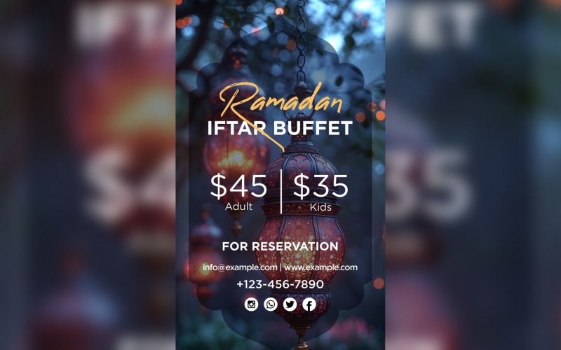 Ramadan Iftar Buffet Poster Design Template 99 Social Media
