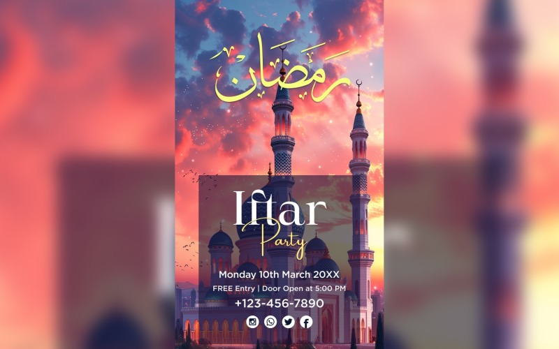 Ramadan Iftar Party Poster Design Template 101 Social Media