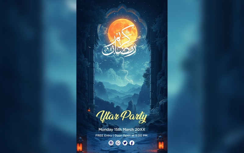 Ramadan Iftar Party Poster Design Template 106 Social Media