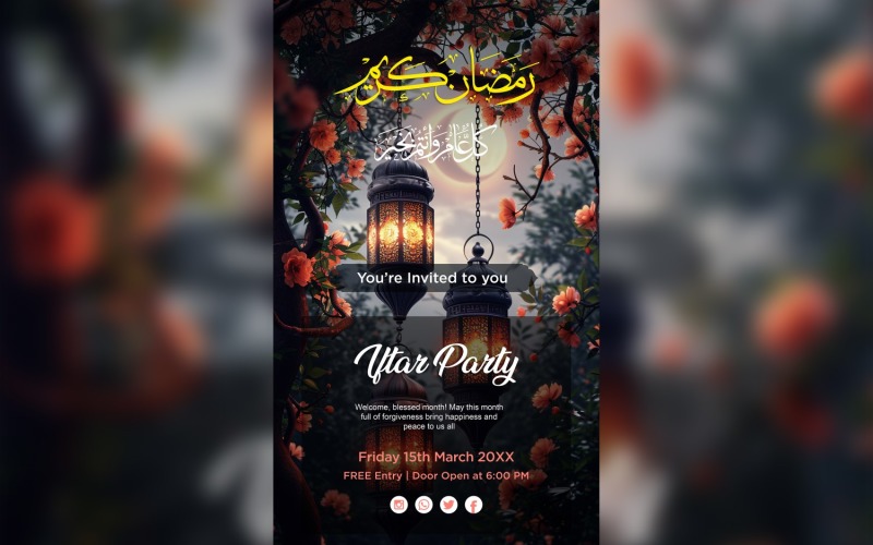 Ramadan Iftar Party Poster Design Template 121 Social Media