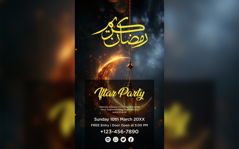 Ramadan Iftar Party Poster Design Template 130 Social Media