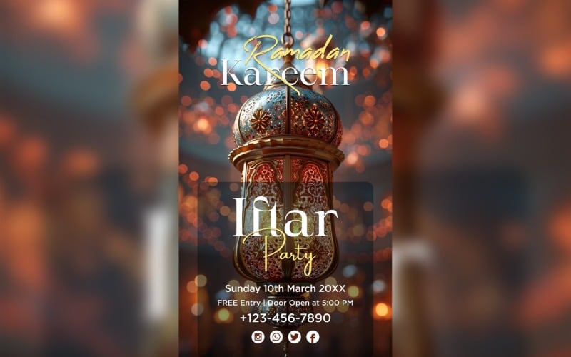 Ramadan Iftar Party Poster Design Template 143 Social Media