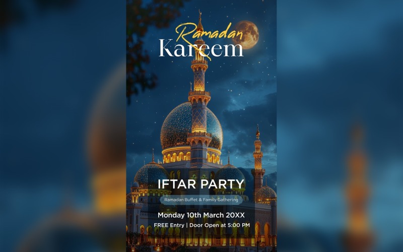 Ramadan Iftar Party Poster Design Template 63 Social Media