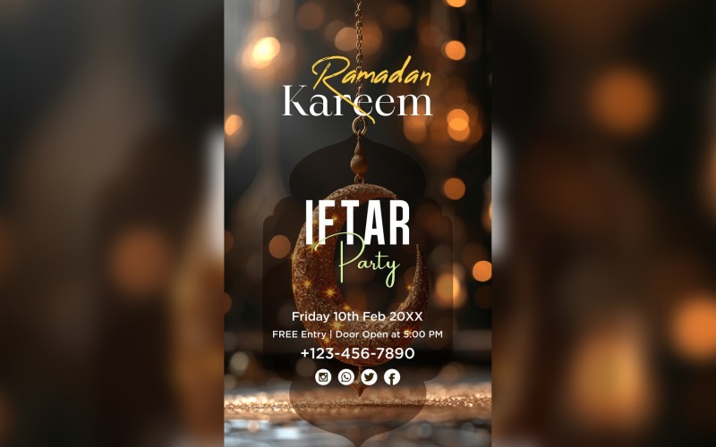 Ramadan Iftar Party Poster Design Template 92 Social Media