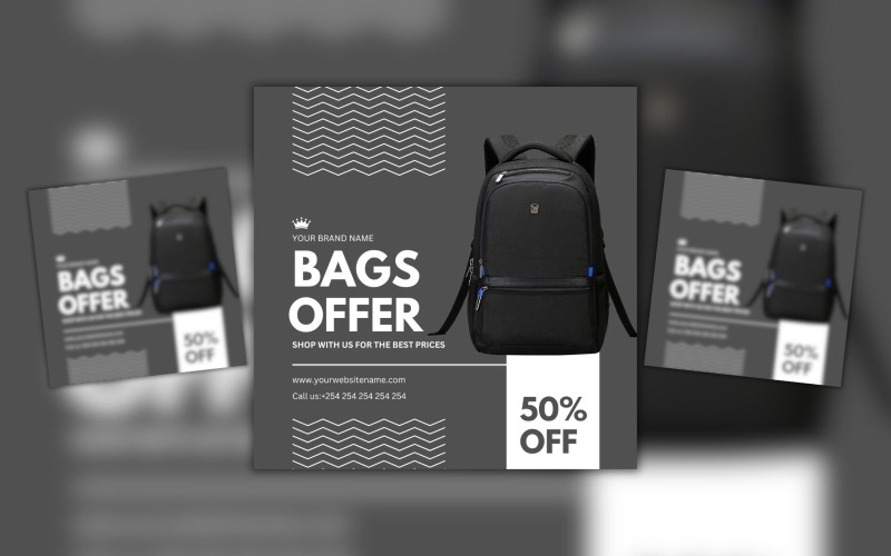 Bag Sale Offer Canva Design Template Social Media