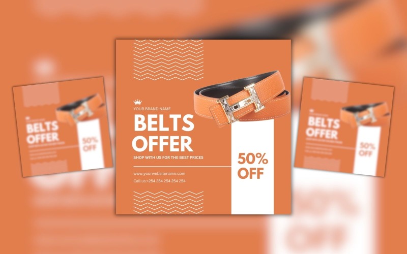 Belts Discount Sale Design Template Social Media