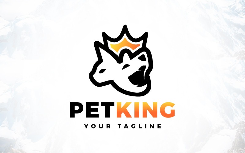 Cat and Dog Pet King Logo Design Logo Template