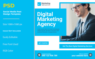 Digital marketing agency social media and Instagram post design template