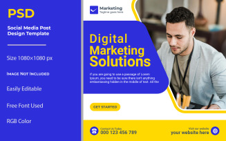 Digital marketing solutions social media and Instagram post template design