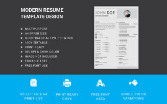 Elegant Modern Resume Template Design – Your Professional Edge