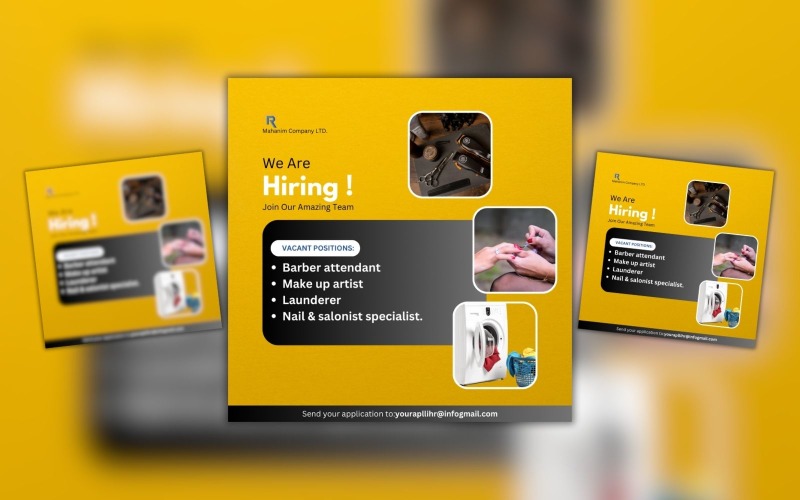 Employment Vacancy Canva Design Template Social Media