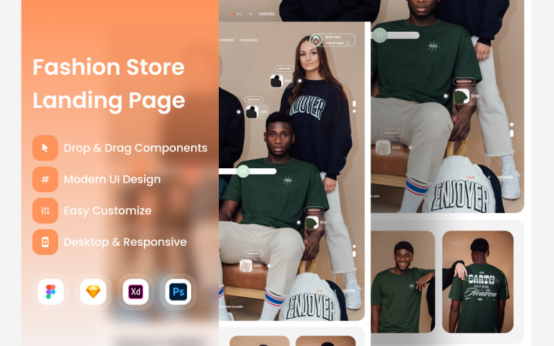 Gunma - Fashion Store Landing Page V2 UI Element