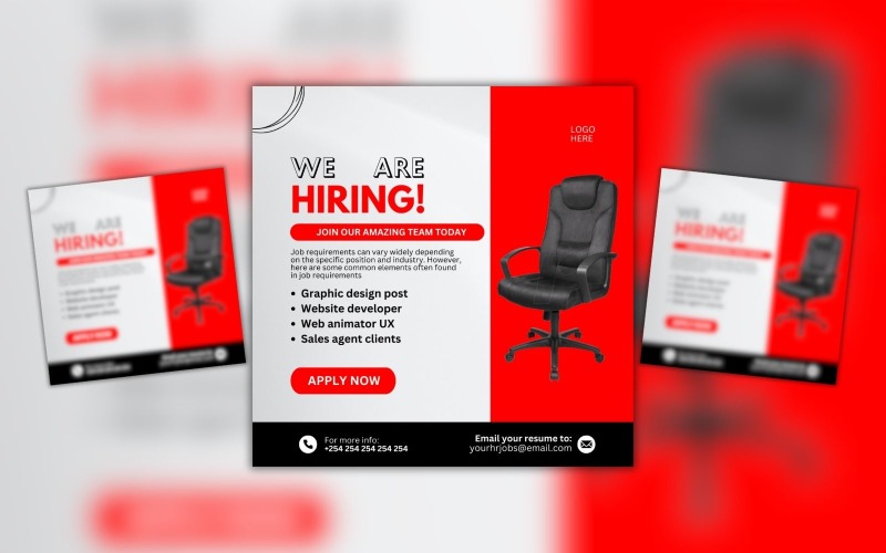 Job Vacancy Canva Hiring Design Template Post Social Media