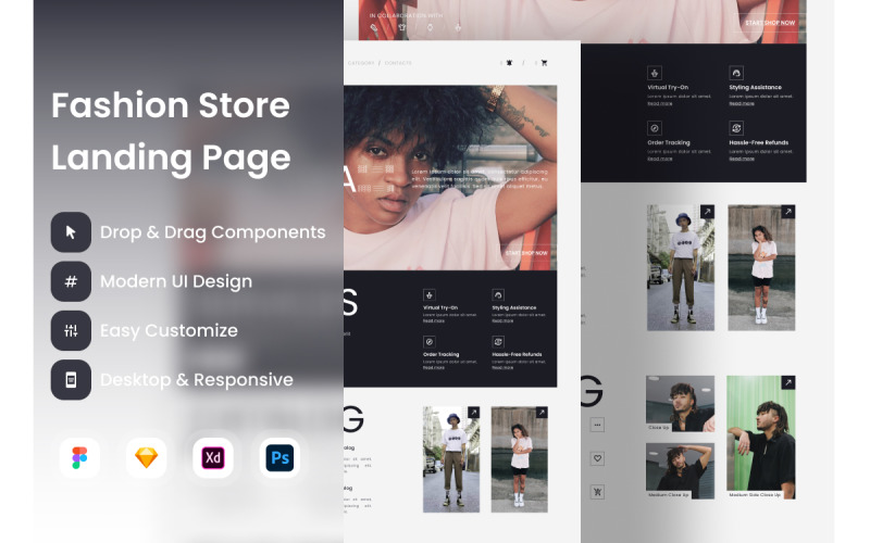 Shikawa - Fashion Store Landing Page V1 UI Element