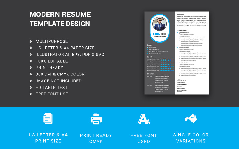 Sleek and Stylish Modern Resume Template – Stand Out from the Crowd!