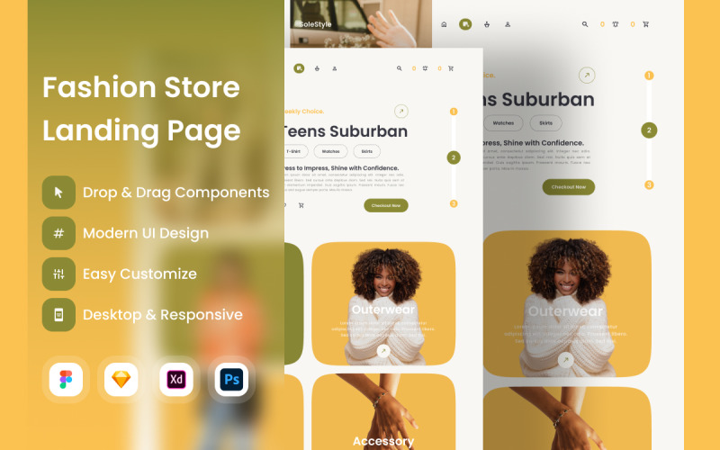 SoleStyle - Fashion Store Landing Page UI Element