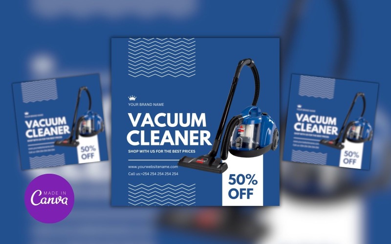 Vacuum Cleaner Discount Sale Design Template Social Media