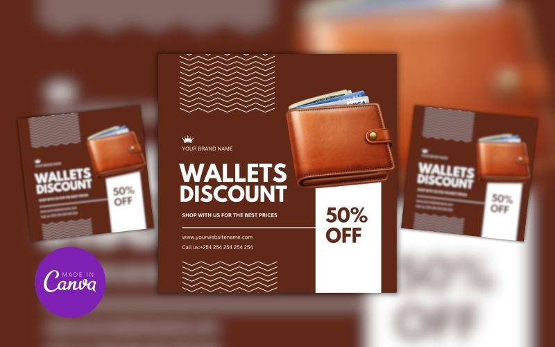 Wallets Discount Sale Design Template Social Media
