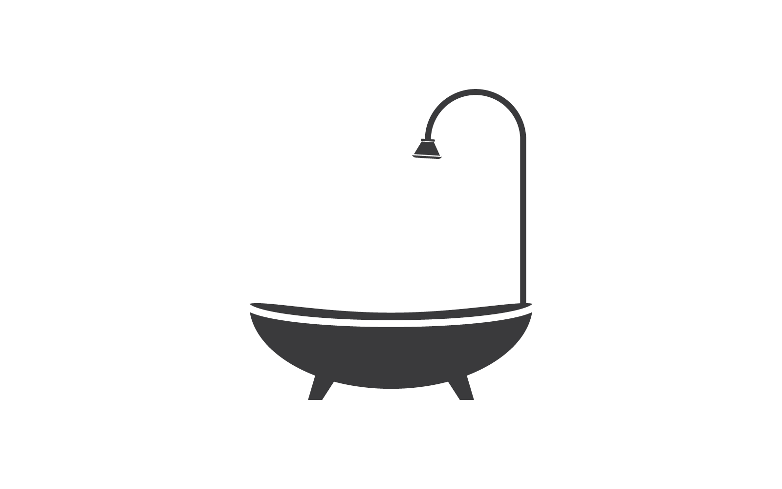 Bathtub Bathroom logo icon vector flat design template