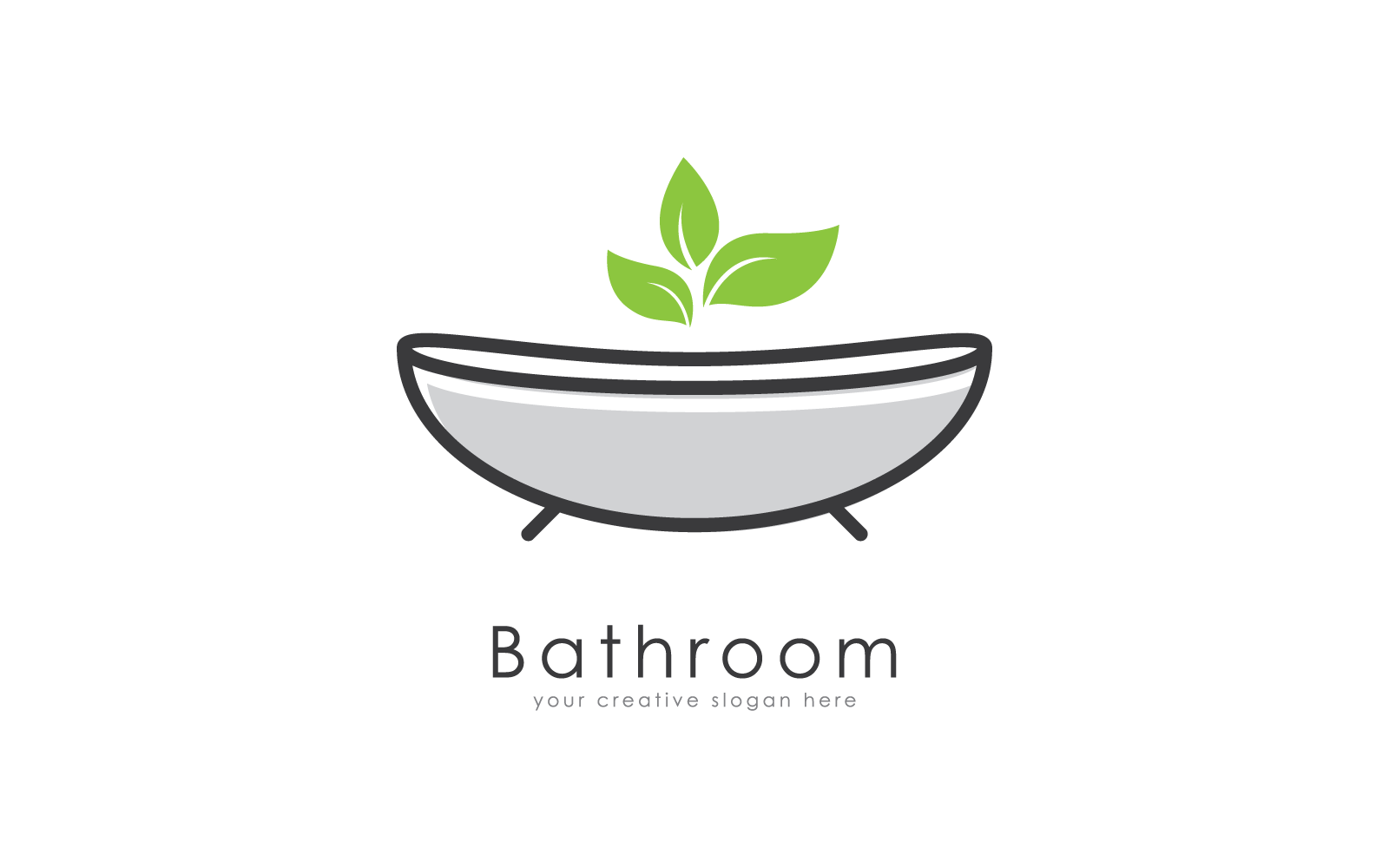 Bathtub Bathroom logo icon vector flat design Logo Template