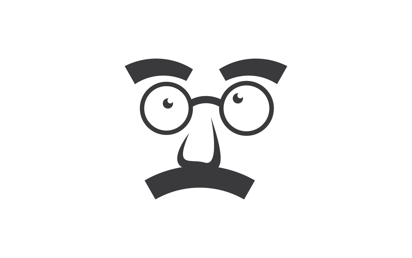 Face with glasses and mustache illustration template Logo Template