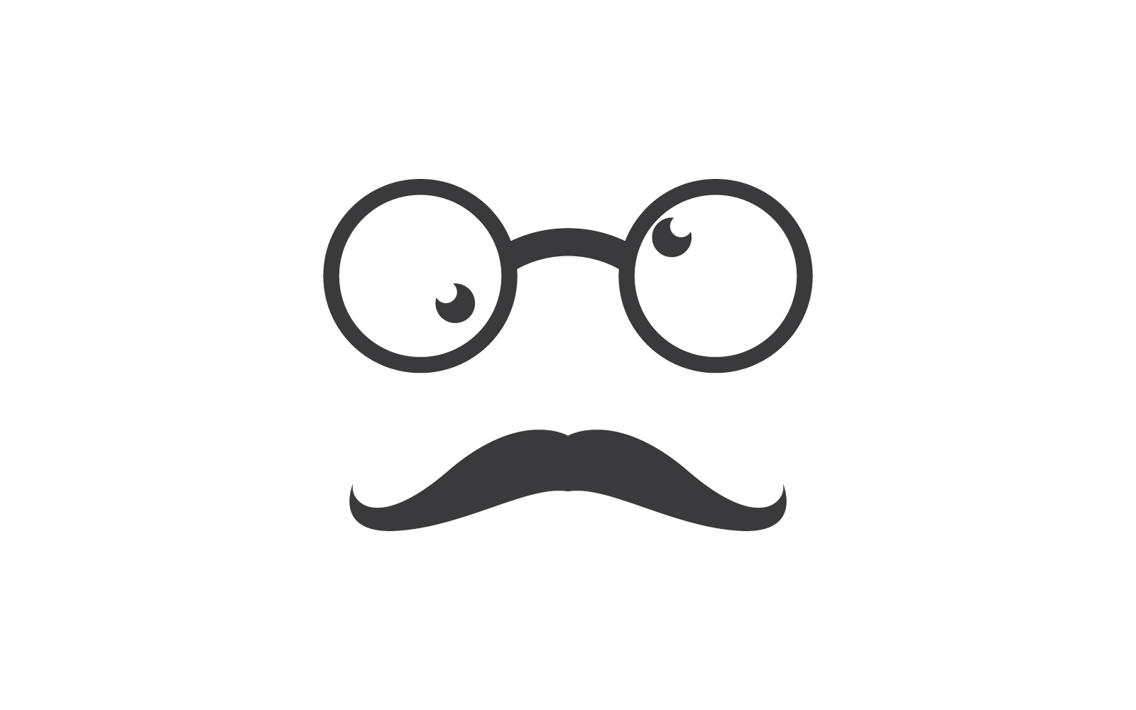 Face with glasses and mustache illustration