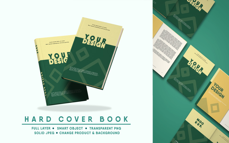 Hard Cover Book Mockup I Easy Editable Product Mockup