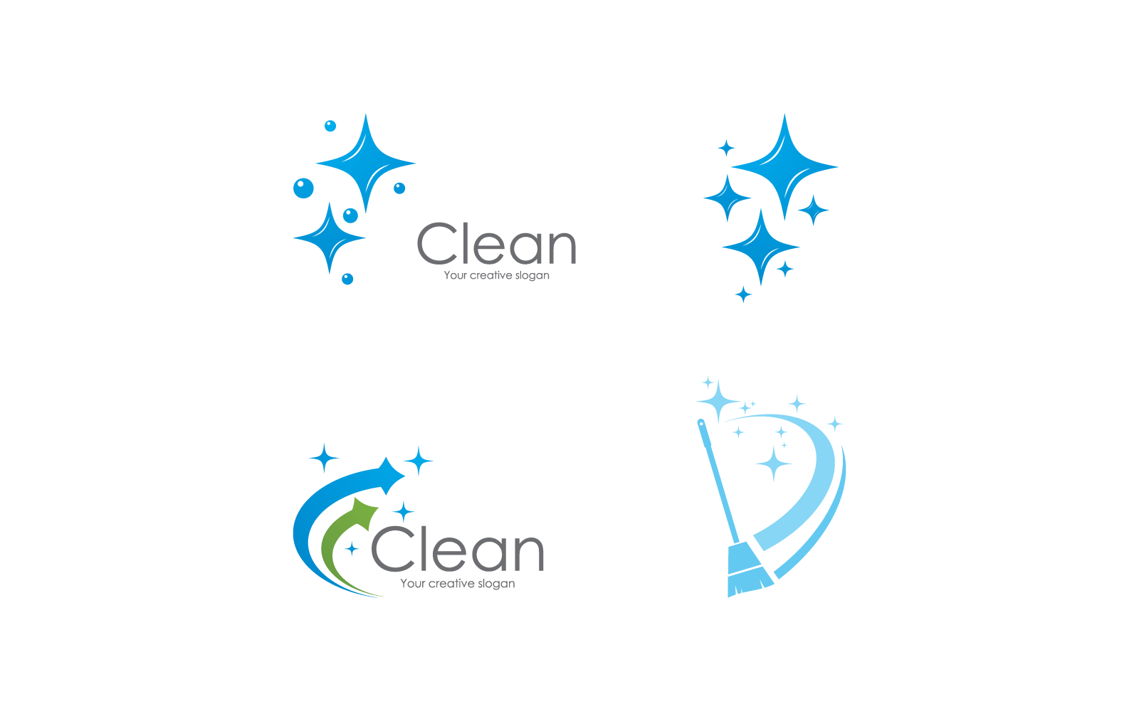 Modello di illustrazione del disegno del simbolo del logo di pulizia